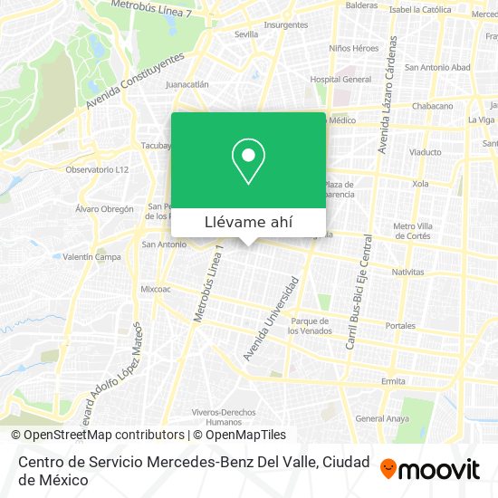 Mapa de Centro de Servicio Mercedes-Benz Del Valle