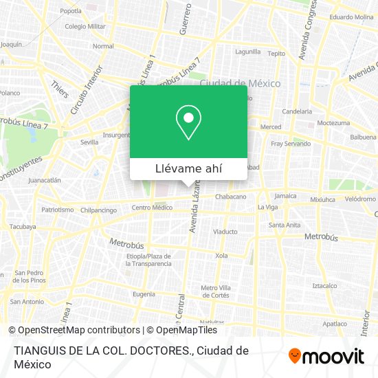 Mapa de TIANGUIS DE LA COL. DOCTORES.