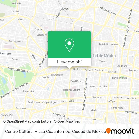 Mapa de Centro Cultural Plaza Cuauhtémoc