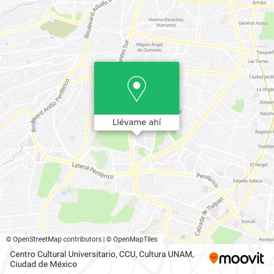 Mapa de Centro Cultural Universitario, CCU, Cultura UNAM