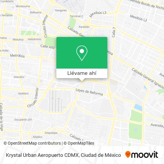 Mapa de Krystal Urban Aeropuerto CDMX