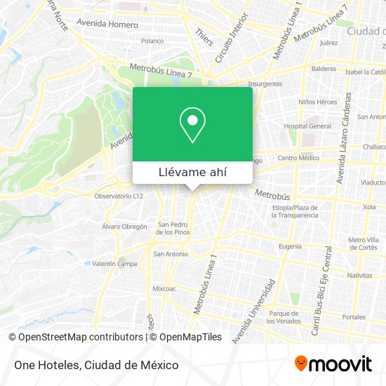 Cómo llegar a One Hoteles en Miguel Hidalgo en Autobús o Metro?