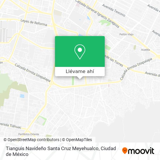 Mapa de Tianguis Navideño Santa Cruz Meyehualco