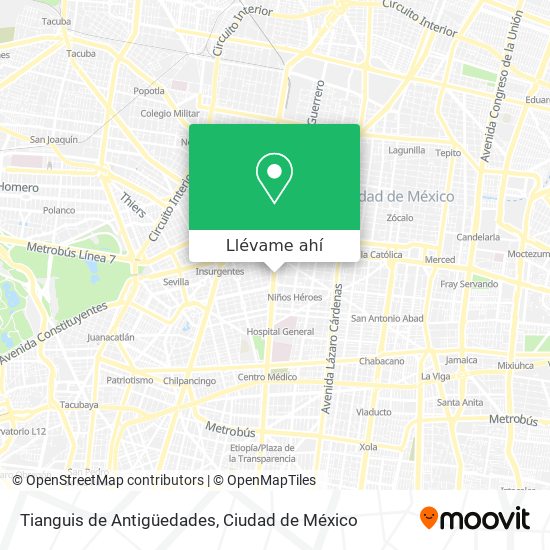 Mapa de Tianguis de Antigüedades