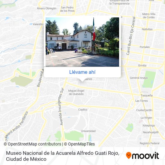 Mapa de Museo Nacional de la Acuarela  Alfredo Guati Rojo