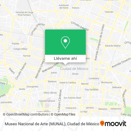 Mapa de Museo Nacional de Arte (MUNAL)