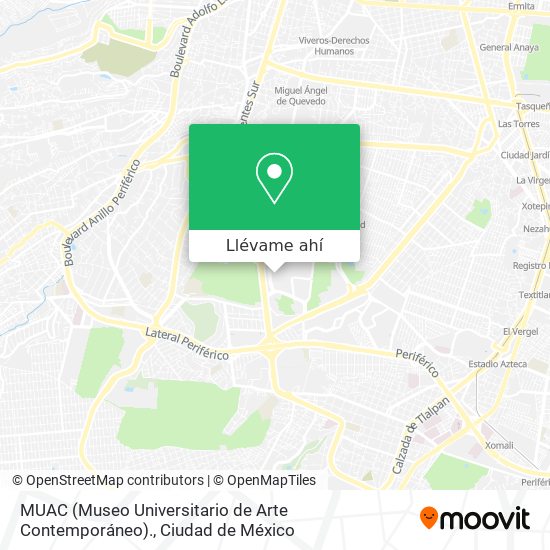 Mapa de MUAC (Museo Universitario de Arte Contemporáneo).