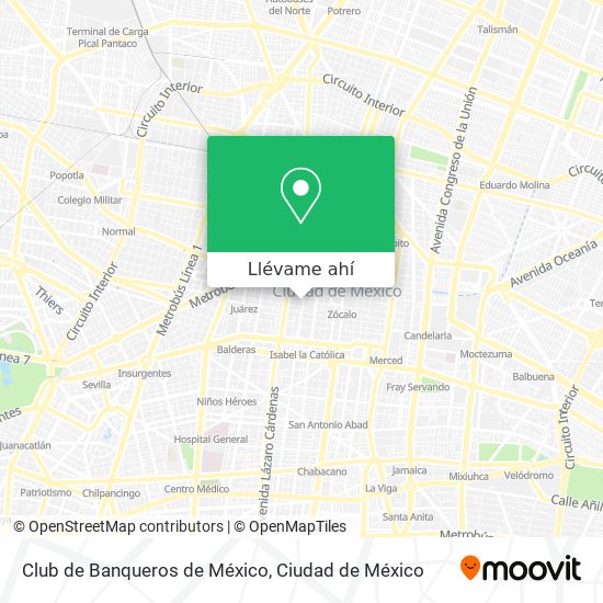 Mapa de Club de Banqueros de México