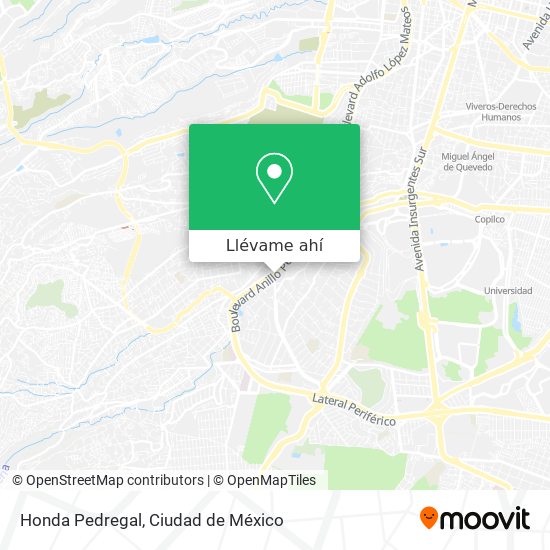Mapa de Honda Pedregal