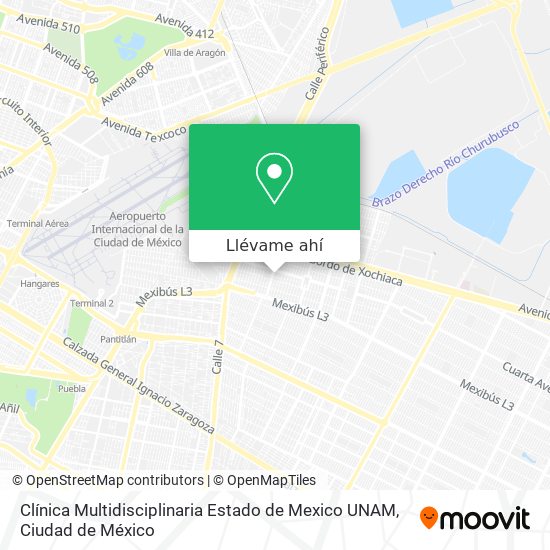 Mapa de Clínica Multidisciplinaria Estado de Mexico UNAM