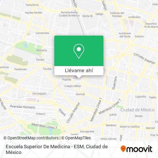 Mapa de Escuela Superior De Medicina - ESM