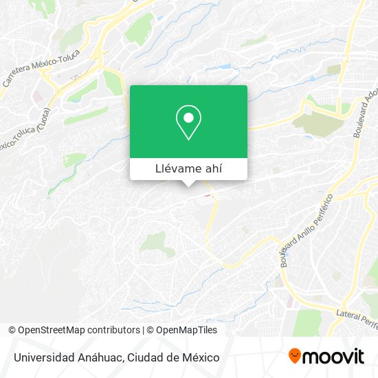 Mapa de Universidad Anáhuac