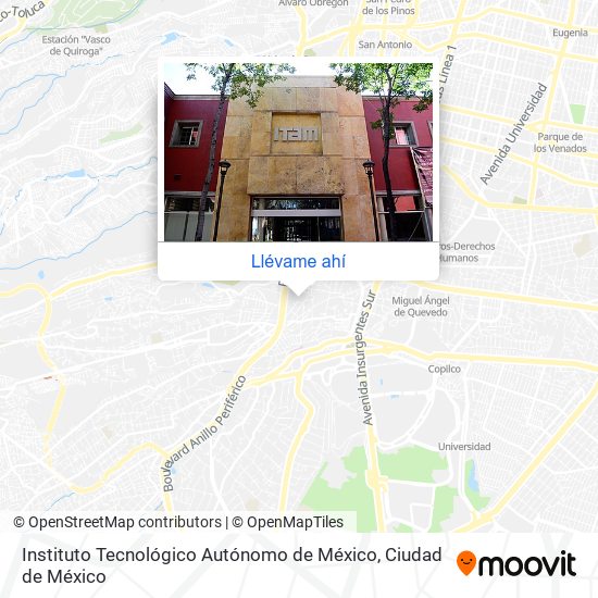 Mapa de Instituto Tecnológico Autónomo de México
