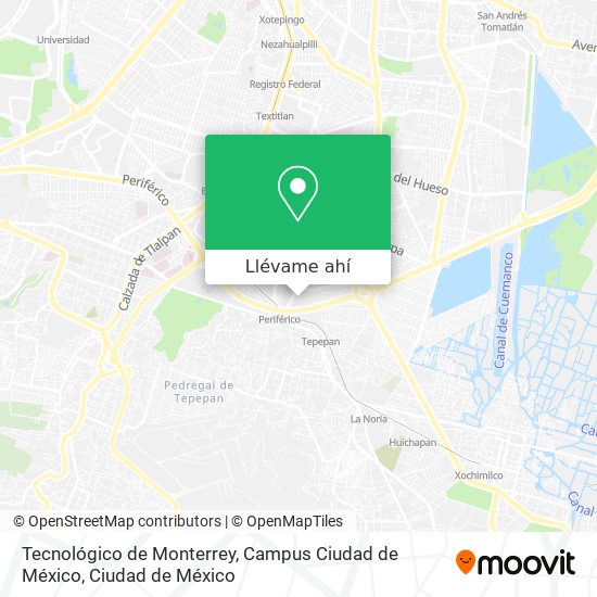 Mapa de Tecnológico de Monterrey, Campus Ciudad de México