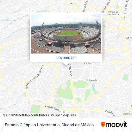 Mapa de Estadio Olímpico Universitario