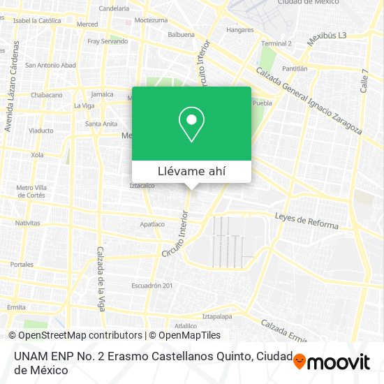 Mapa de UNAM ENP No. 2  Erasmo Castellanos Quinto