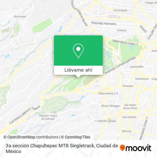 Mapa de 3a sección Chapultepec MTB Singletrack