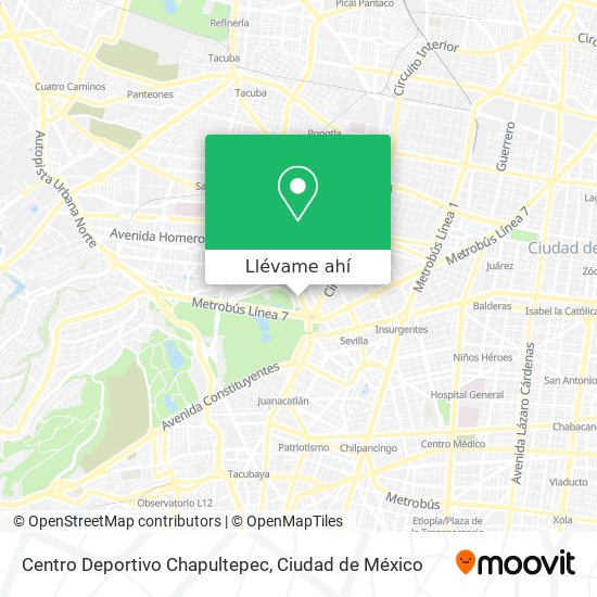 Mapa de Centro Deportivo Chapultepec
