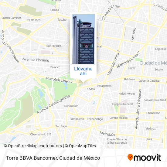 Mapa de Torre BBVA Bancomer
