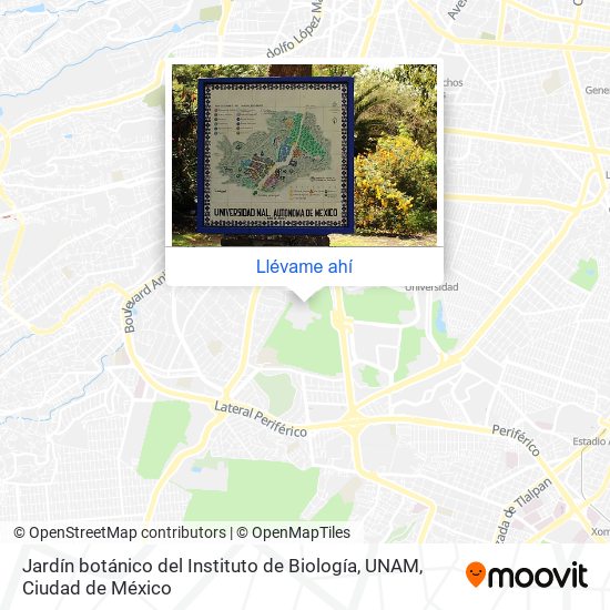 Mapa de Jardín botánico del Instituto de Biología, UNAM