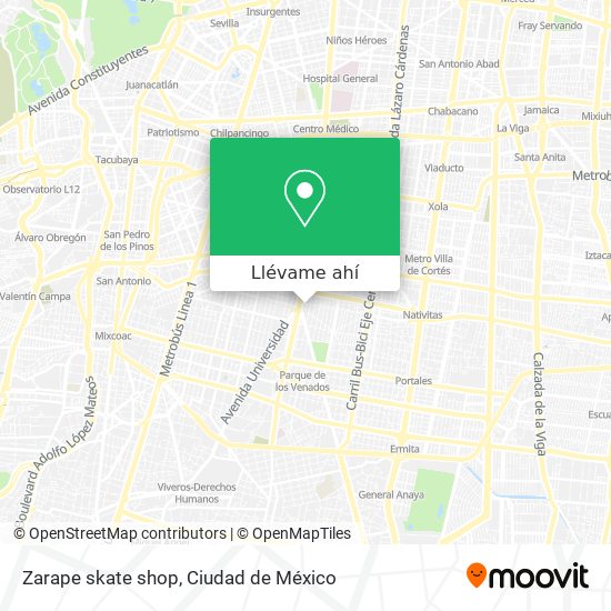 Mapa de Zarape skate shop