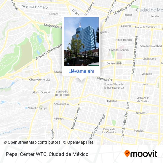 Cómo llegar a Pepsi Center WTC en Miguel Hidalgo en Autobús o Metro?