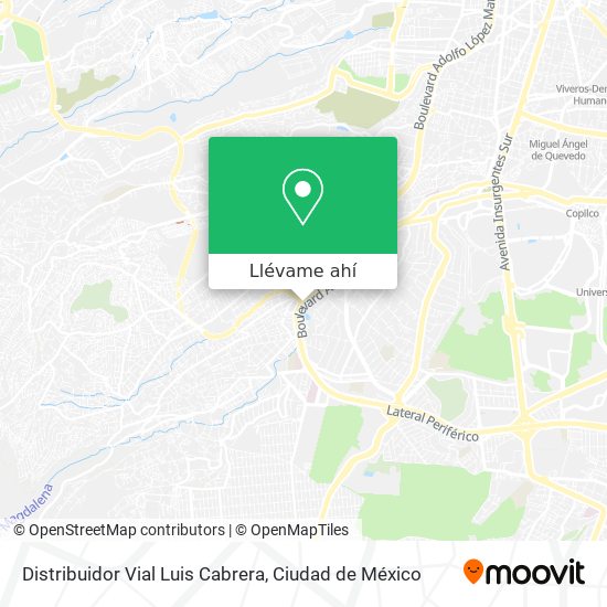 Mapa de Distribuidor Vial Luis Cabrera