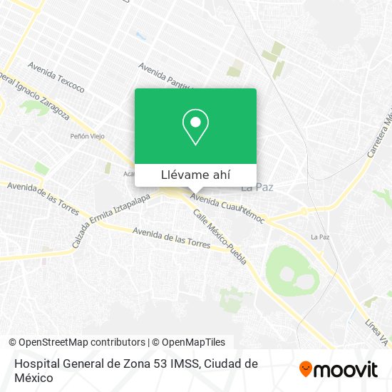 Mapa de Hospital General de Zona 53 IMSS