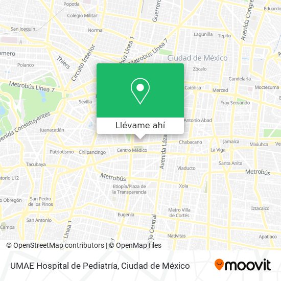 Mapa de UMAE Hospital de Pediatría