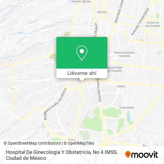 Mapa de Hospital De Ginecologia Y Obstetricia, No 4 IMSS