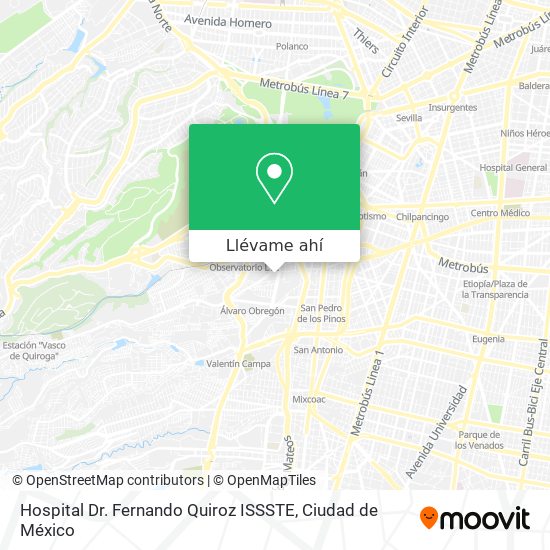 Mapa de Hospital Dr. Fernando Quiroz ISSSTE