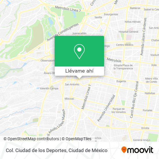 Mapa de Col. Ciudad de los Deportes