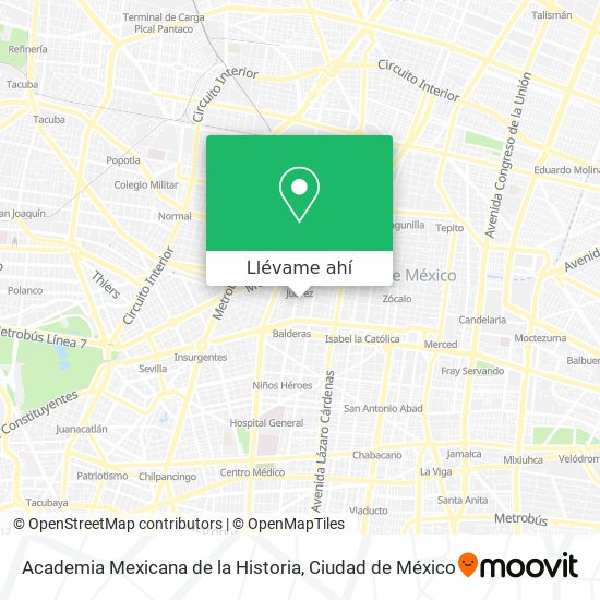Mapa de Academia Mexicana de la Historia