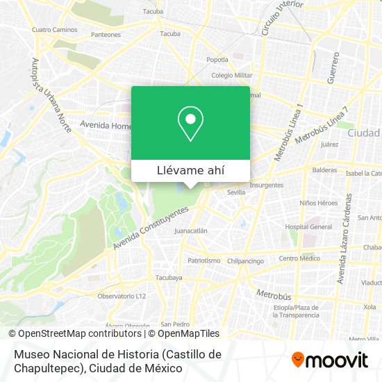 Mapa de Museo Nacional de Historia (Castillo de Chapultepec)