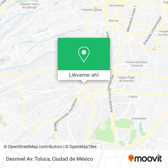 Mapa de Desnivel Av. Toluca