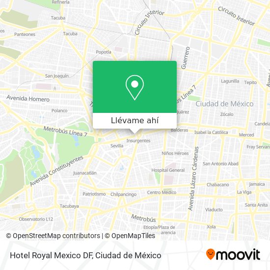 Mapa de Hotel Royal Mexico DF