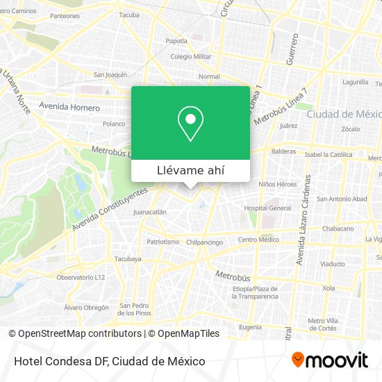 Mapa de Hotel Condesa DF