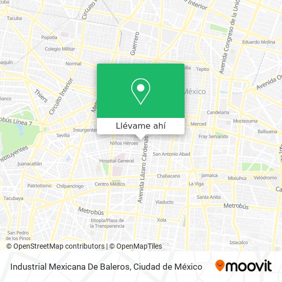 Mapa de Industrial Mexicana De Baleros