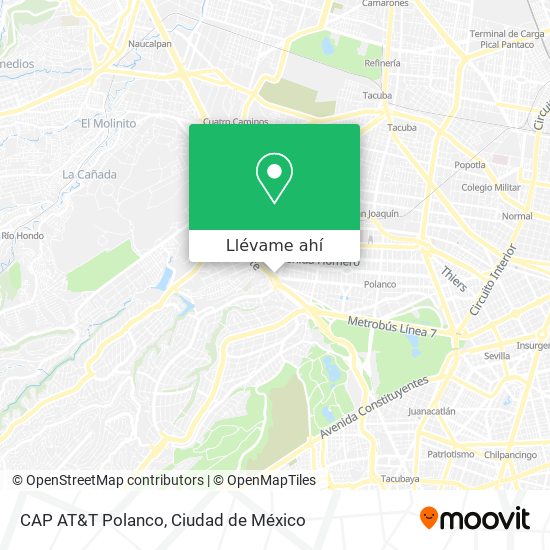 Cómo llegar a CAP AT&T Polanco en Naucalpan De Juárez en Autobús o Metro?