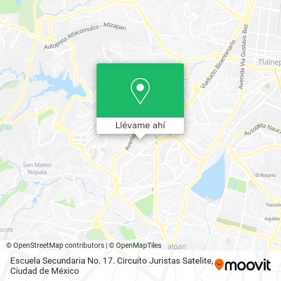 Cómo llegar a Escuela Secundaria No. 17. Circuito Juristas Satelite en  Atizapán De Zaragoza en Autobús?