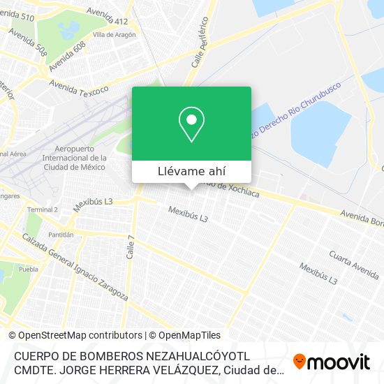 Mapa de CUERPO DE BOMBEROS NEZAHUALCÓYOTL  CMDTE. JORGE HERRERA VELÁZQUEZ