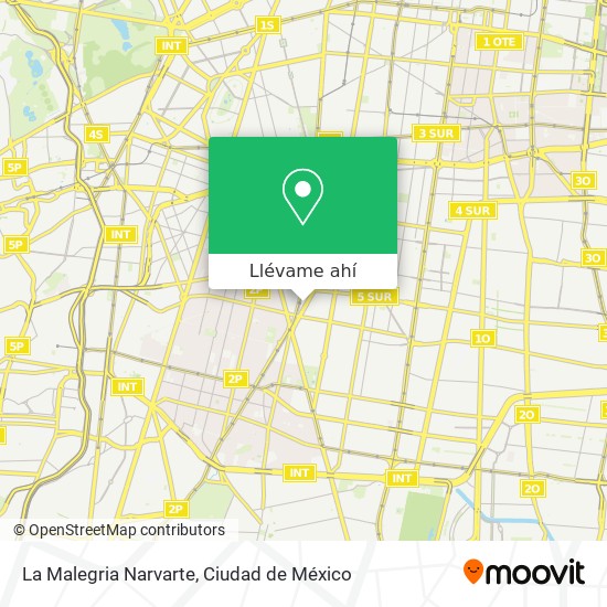 Mapa de La Malegria Narvarte