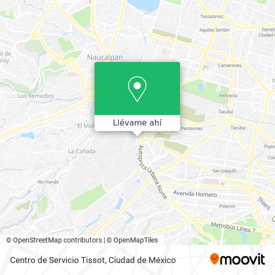 Mapa de Centro de Servicio Tissot