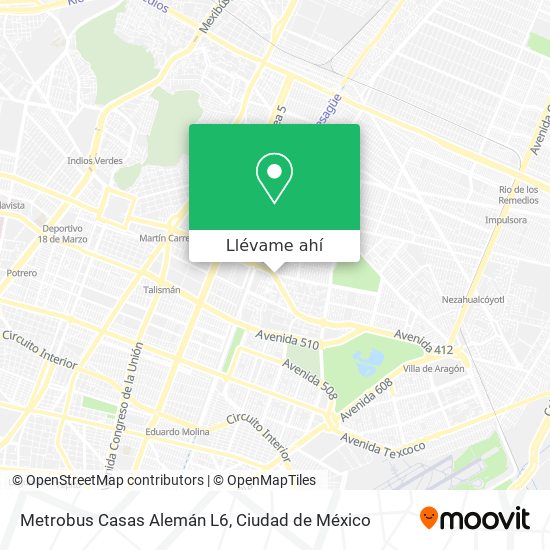 Cómo llegar a Metrobus Casas Alemán L6 en Gustavo A. Madero en Autobús o  Metro?