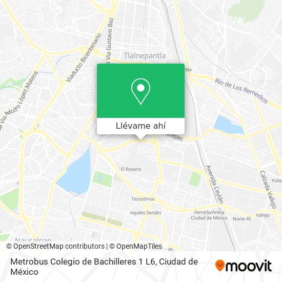 Mapa de Metrobus Colegio de Bachilleres 1 L6