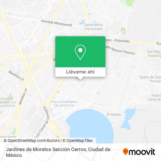 Mapa de Jardines de Morelos Sección Cerros