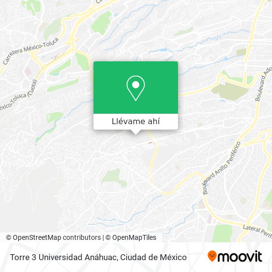 Mapa de Torre 3 Universidad Anáhuac