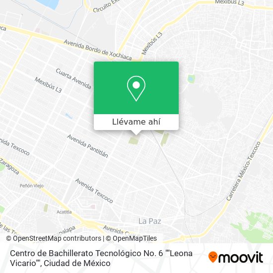 Mapa de Centro de Bachillerato Tecnológico No. 6 ""Leona Vicario""