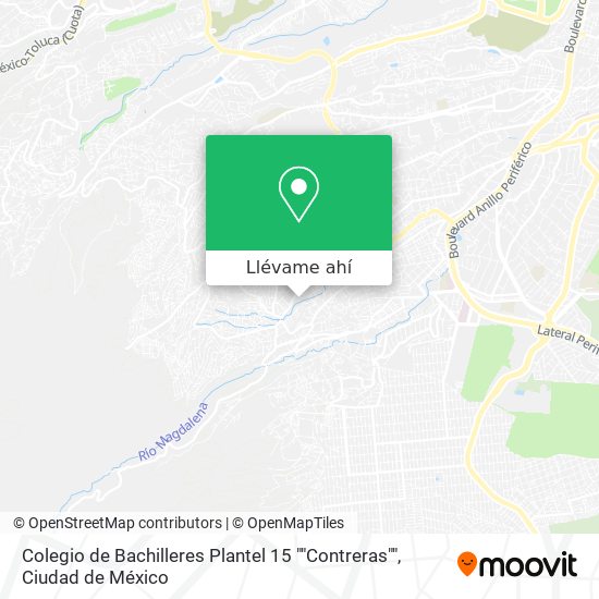 Mapa de Colegio de Bachilleres Plantel 15 ""Contreras""