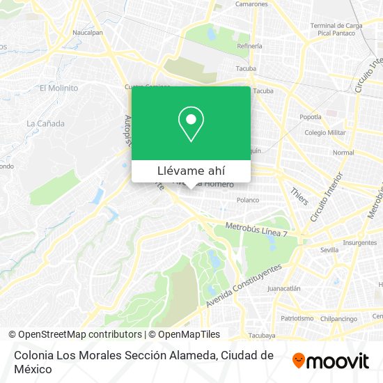 Mapa de Colonia Los Morales Sección Alameda